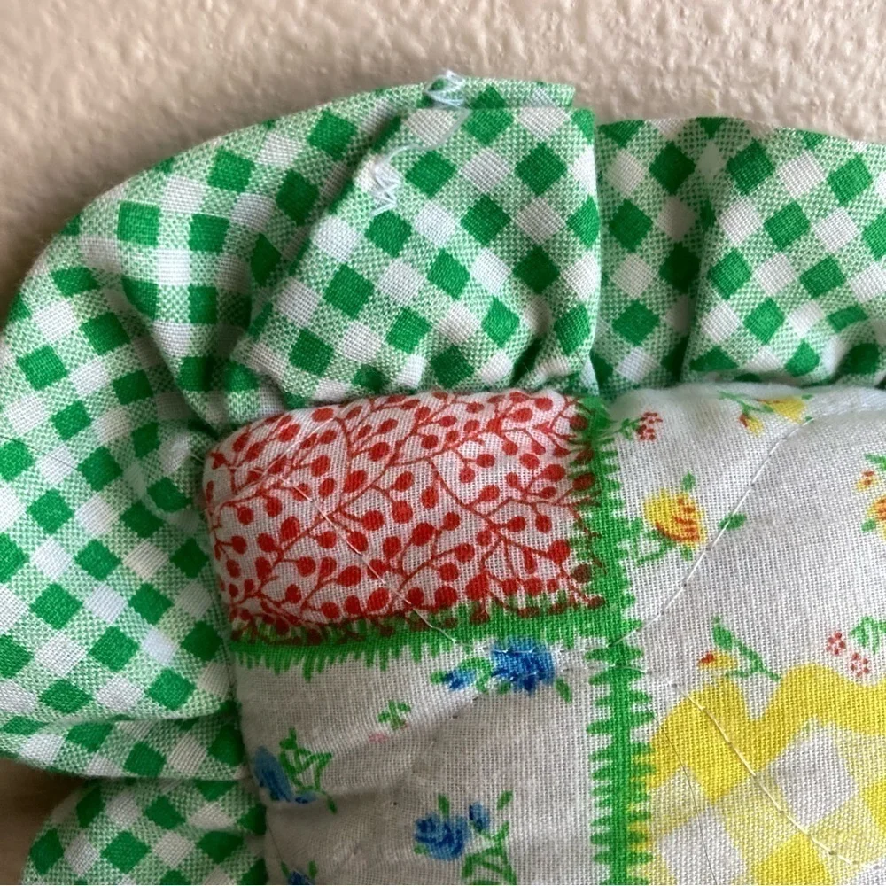Vintage colorful gingham kids decorative pillow